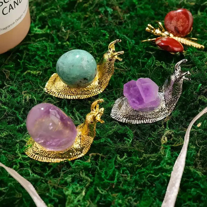 Crystal Snail Carving in 5 Stones
