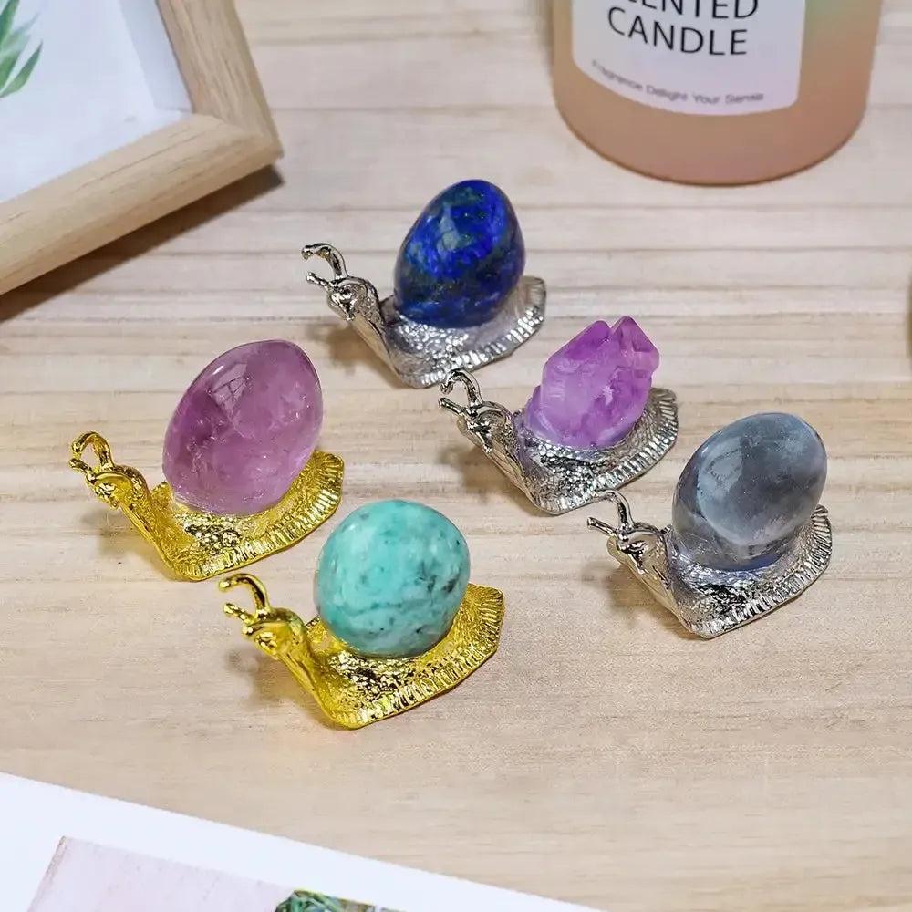 Crystal Snail Carving in 5 Stones