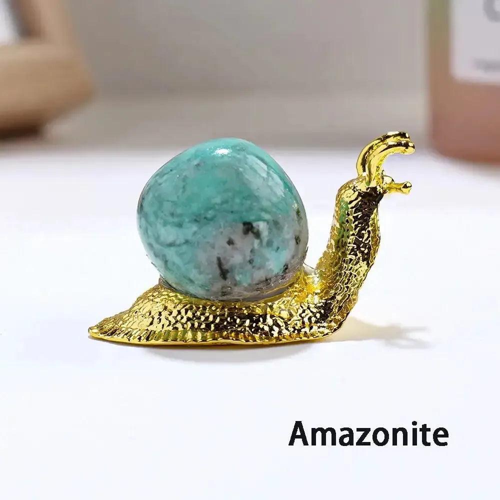 Crystal Snail Carving in 5 Stones