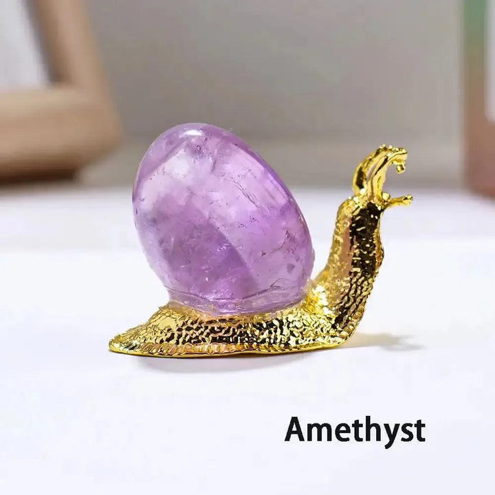 Crystal Snail Carving in 5 Stones