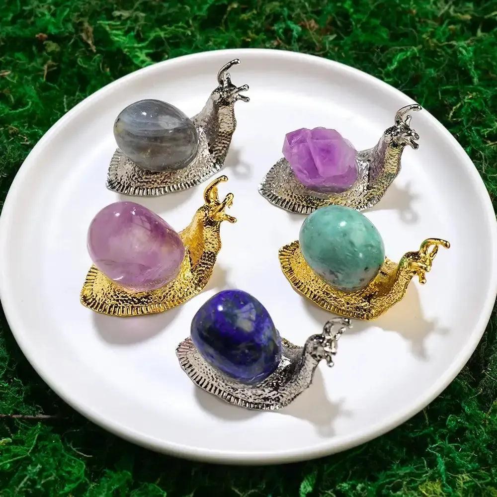 Crystal Snail Carving in 5 Stones