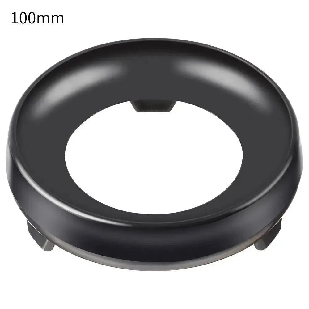 Elegant 100mm black metal Crystal Sphere Display Stand, showcasing a sleek, stable design for your gemstones.