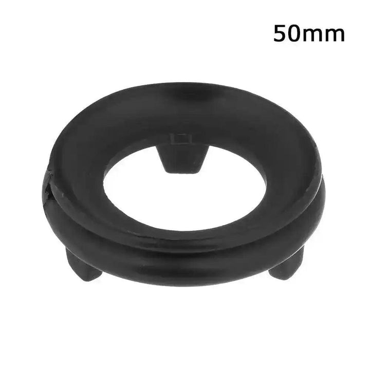 Elegant black plastic 50mm Crystal Sphere Display Stand, perfect for showcasing gemstones and miniature stones.