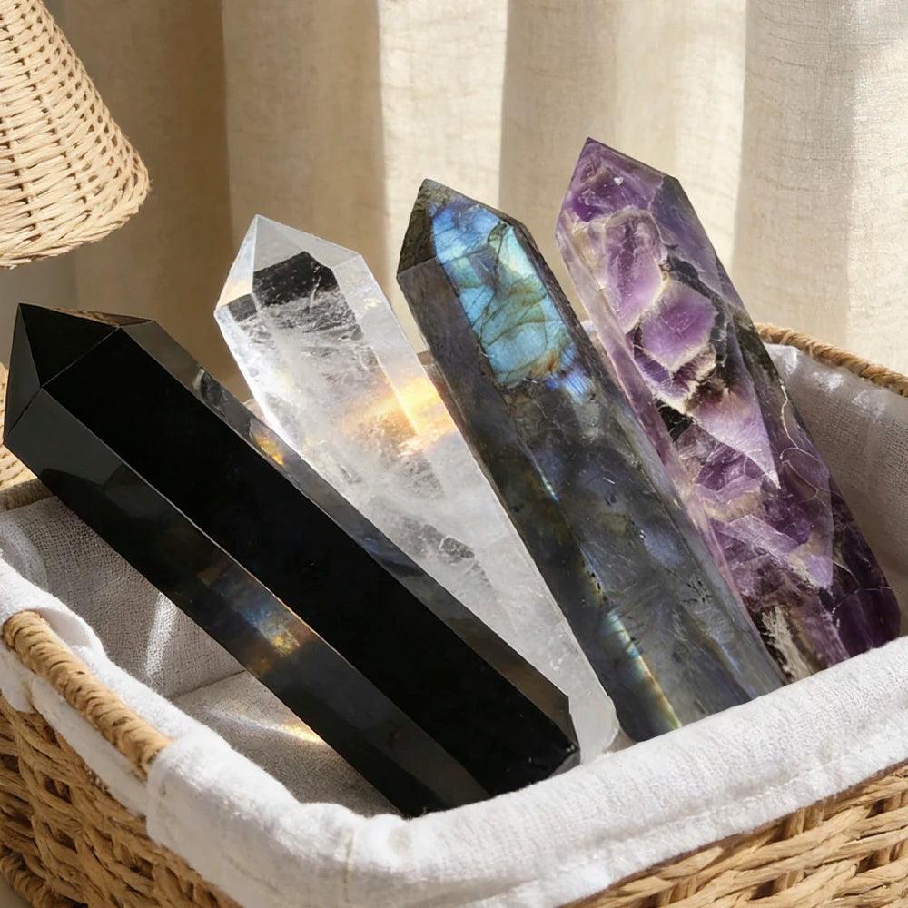 Crystal Tower Bundle | Amethyst, Obsidian, Labradorite & Quartz