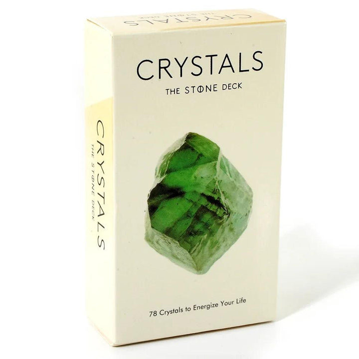 Crystals The Stone Deck with vibrant green emerald crystal, 78 cards for divination and spiritual guidance.