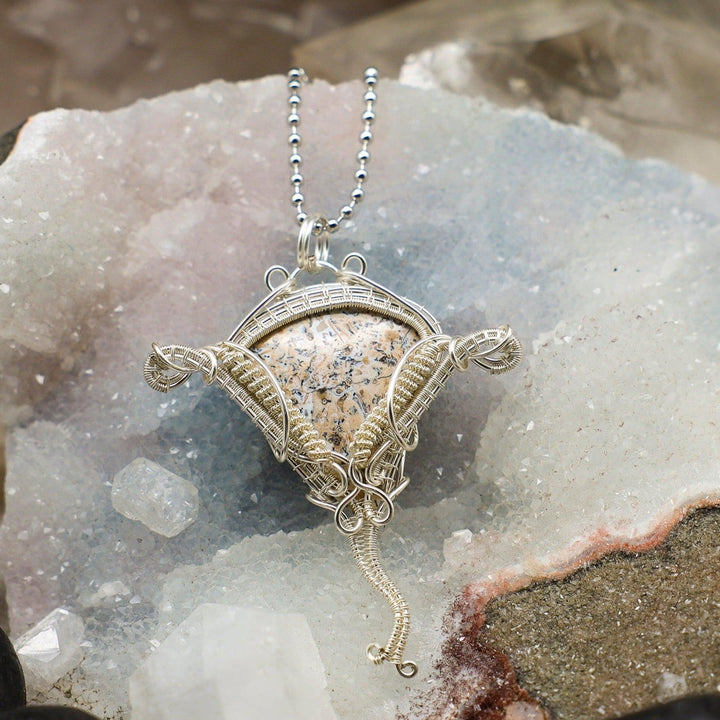 Dendritic Jasper Elephant Wire Wrap Pendant-Wire Wraps-Crystal Destiny-Jasper-2.50"-Crystal Destiny