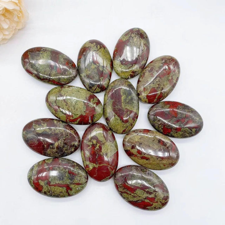Dragon Blood Stone Crystal Polished Oval Palm Stone