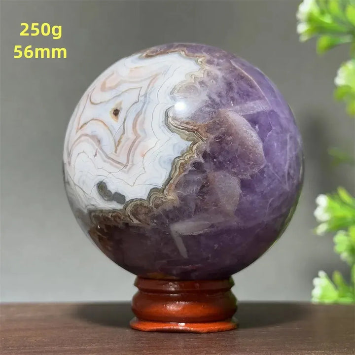 Dream Amethyst Crystal Sphere-Spheres-Ali-Labradorite-33 200g 52mm-Crystal Destiny