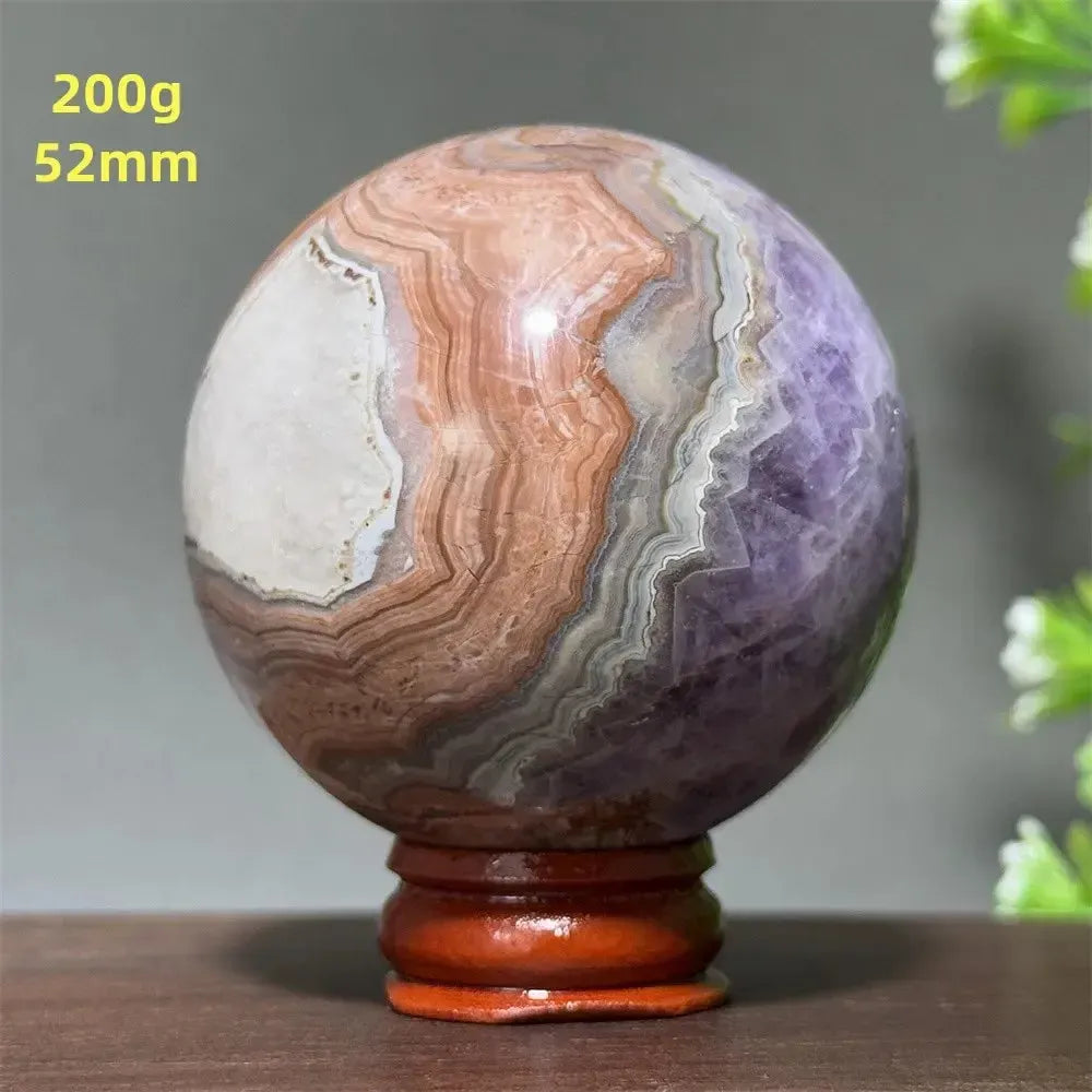Dream Amethyst Crystal Sphere-Spheres-Ali-Labradorite-33 200g 52mm-Crystal Destiny