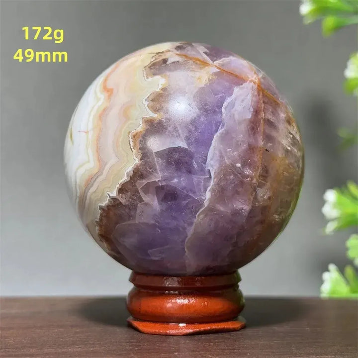 Dream Amethyst Crystal Sphere-Spheres-Ali-Labradorite-33 200g 52mm-Crystal Destiny