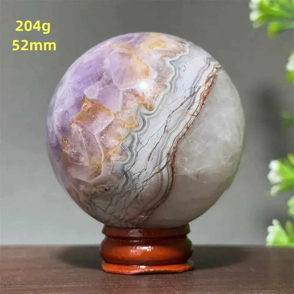 Dream Amethyst Crystal Sphere-Spheres-Ali-Labradorite-33 200g 52mm-Crystal Destiny