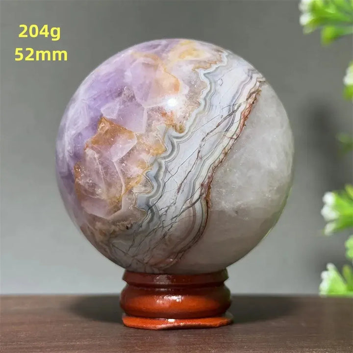 Dream Amethyst Crystal Sphere-Spheres-Ali-Labradorite-33 200g 52mm-Crystal Destiny