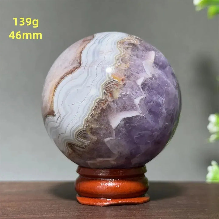 Dream Amethyst Crystal Sphere-Spheres-Ali-Labradorite-33 200g 52mm-Crystal Destiny