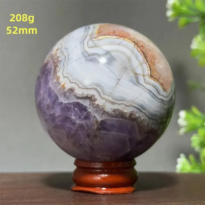 Dream Amethyst Crystal Sphere-Spheres-Ali-Labradorite-33 200g 52mm-Crystal Destiny