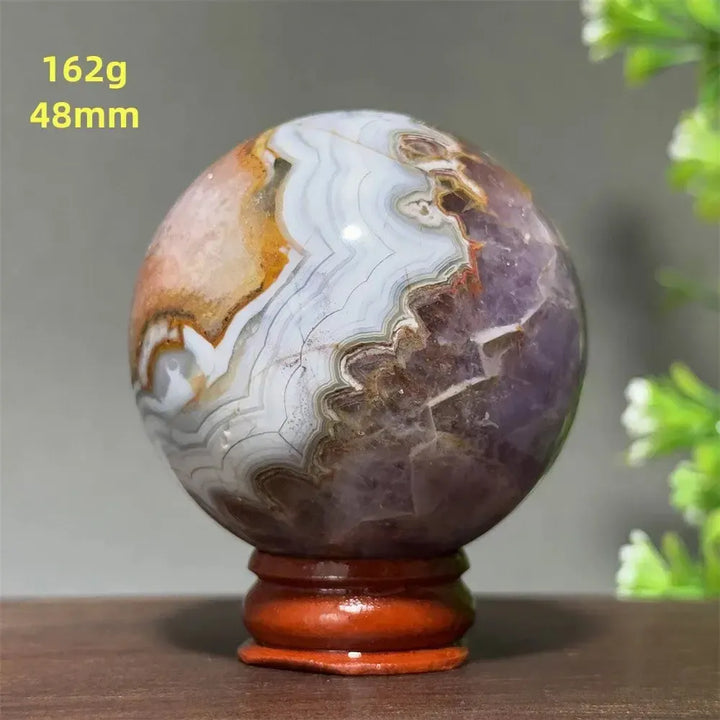 Dream Amethyst Crystal Sphere-Spheres-Ali-Labradorite-33 200g 52mm-Crystal Destiny