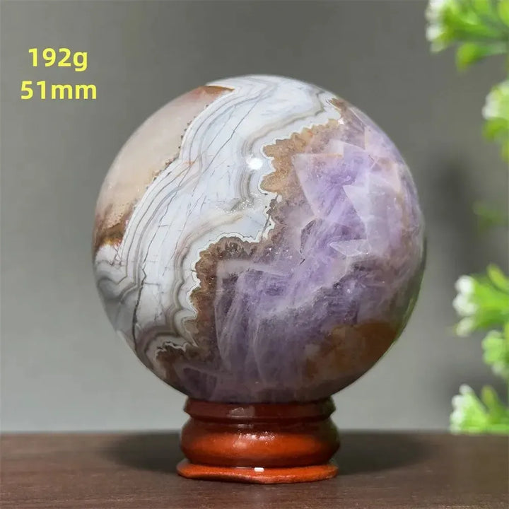 Dream Amethyst Crystal Sphere-Spheres-Ali-Labradorite-33 200g 52mm-Crystal Destiny