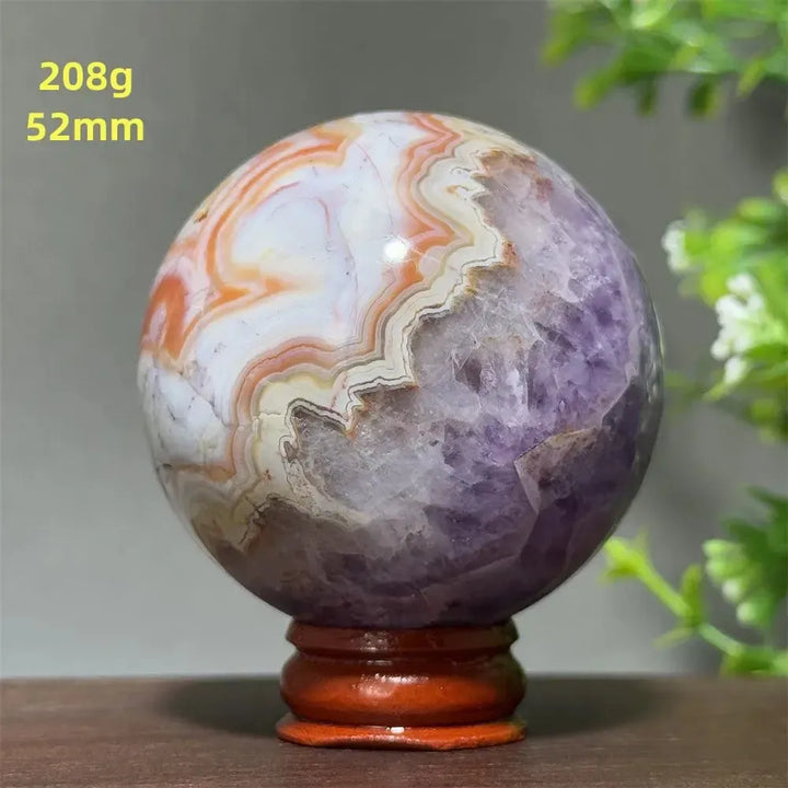 Dream Amethyst Crystal Sphere-Spheres-Ali-Labradorite-33 200g 52mm-Crystal Destiny