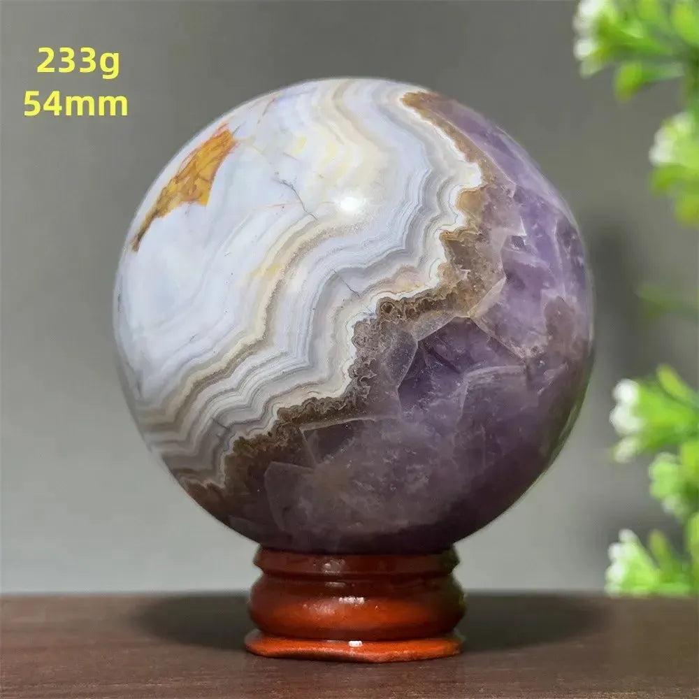 Dream Amethyst Crystal Sphere-Spheres-Ali-Labradorite-33 200g 52mm-Crystal Destiny