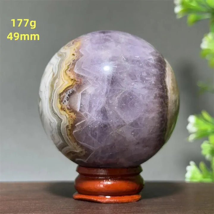 Dream Amethyst Crystal Sphere-Spheres-Ali-Labradorite-18 177g 49mm-Crystal Destiny