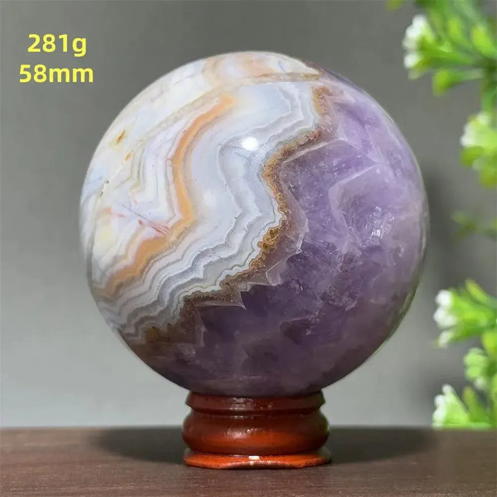 Dream Amethyst Crystal Sphere-Spheres-Ali-Labradorite-23 281g 58mm-Crystal Destiny