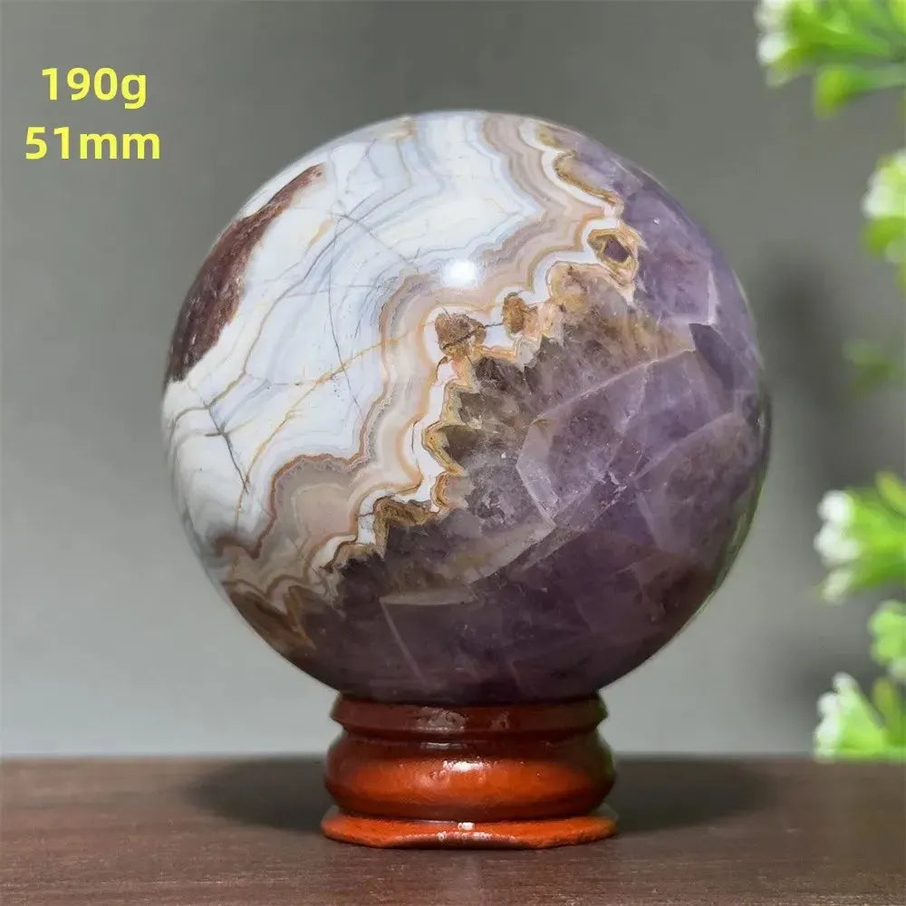 Dream Amethyst Crystal Sphere-Spheres-Ali-Labradorite-27 190g 51mm-Crystal Destiny