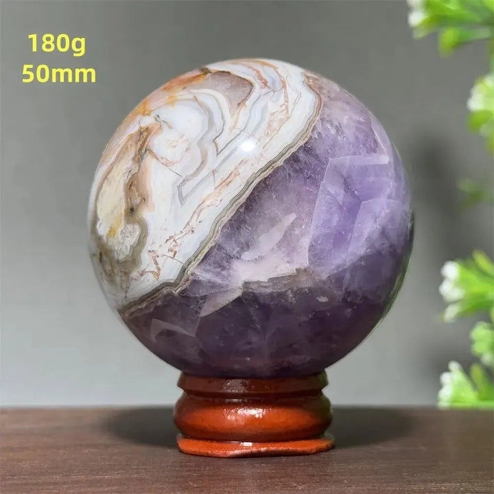 Dream Amethyst Crystal Sphere-Spheres-Ali-Labradorite-29 180g 50mm-Crystal Destiny