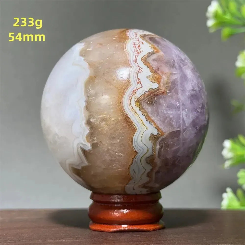 Dream Amethyst Crystal Sphere-Spheres-Ali-Labradorite-30 233g 54mm-Crystal Destiny