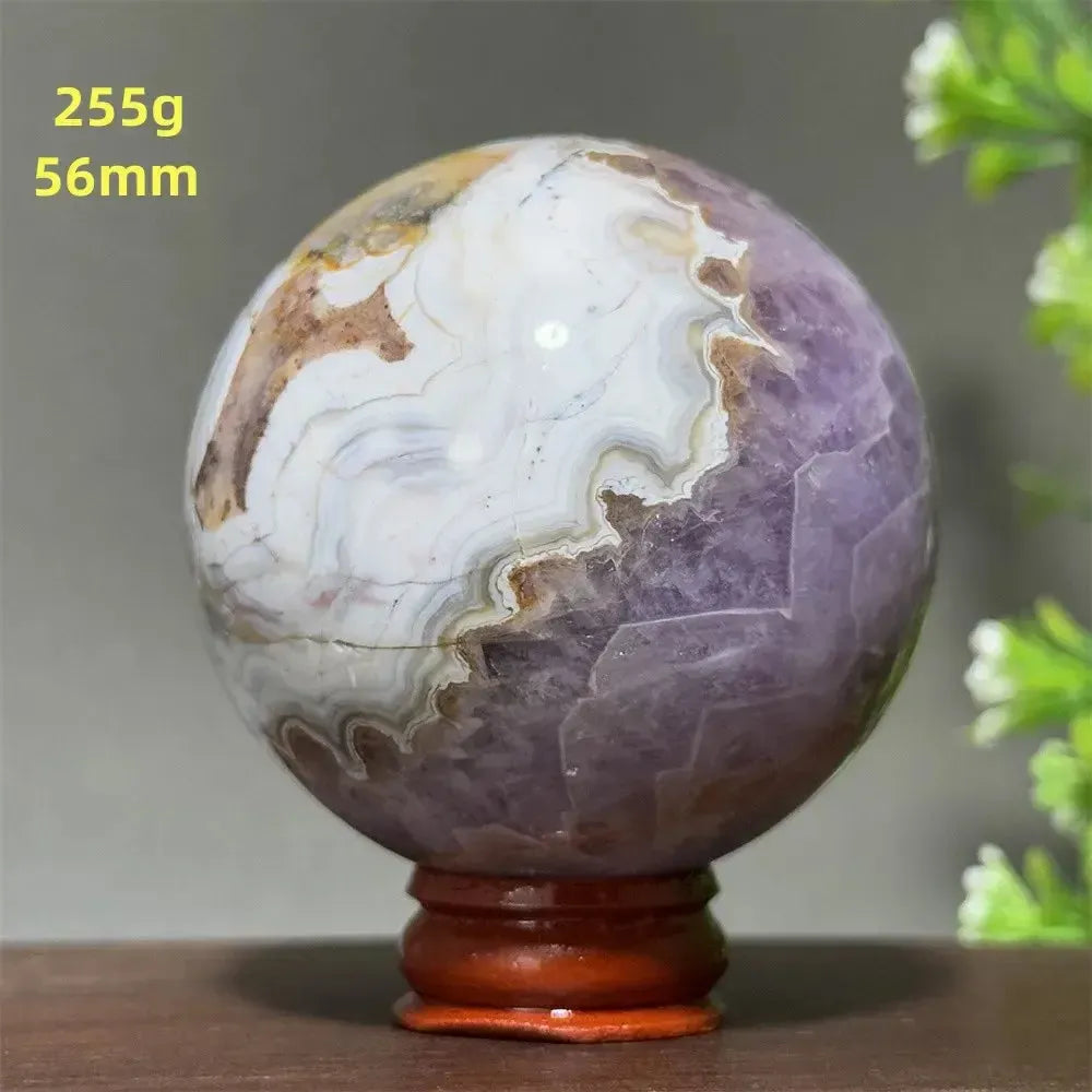 Dream Amethyst Crystal Sphere-Spheres-Ali-Labradorite-7 255g 56mm-Crystal Destiny