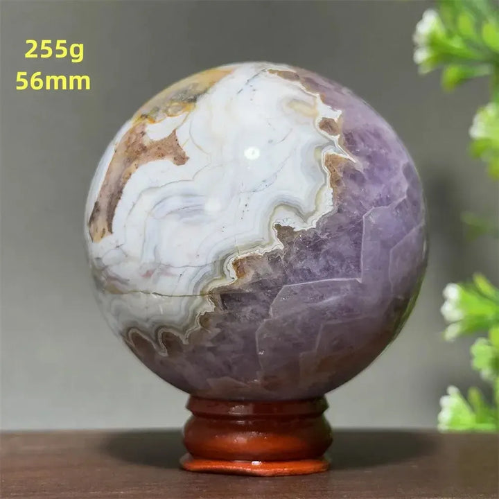 Dream Amethyst Crystal Sphere-Spheres-Ali-Labradorite-7 255g 56mm-Crystal Destiny