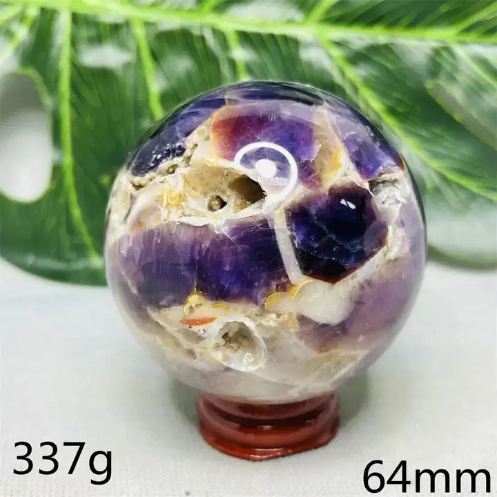 Dream Amethyst Geode Crystal Sphere-Spheres-Ali-Dream Amethyst-Weight 337g-Crystal Destiny