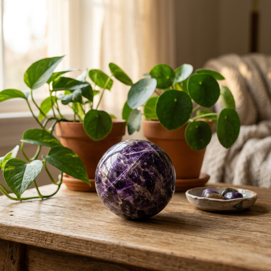 Dream Amethyst Palm Sphere Natural Amethyst Ball