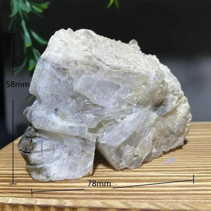 Druzy Agate Crystal Skull Carving