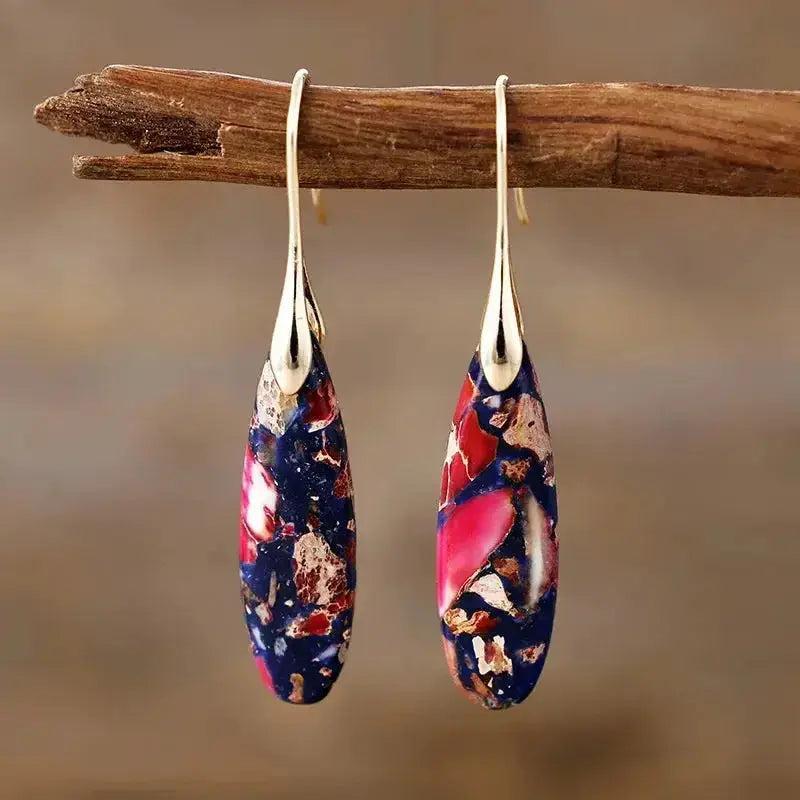 Bohemian Empire Jasper Teardrop Earrings