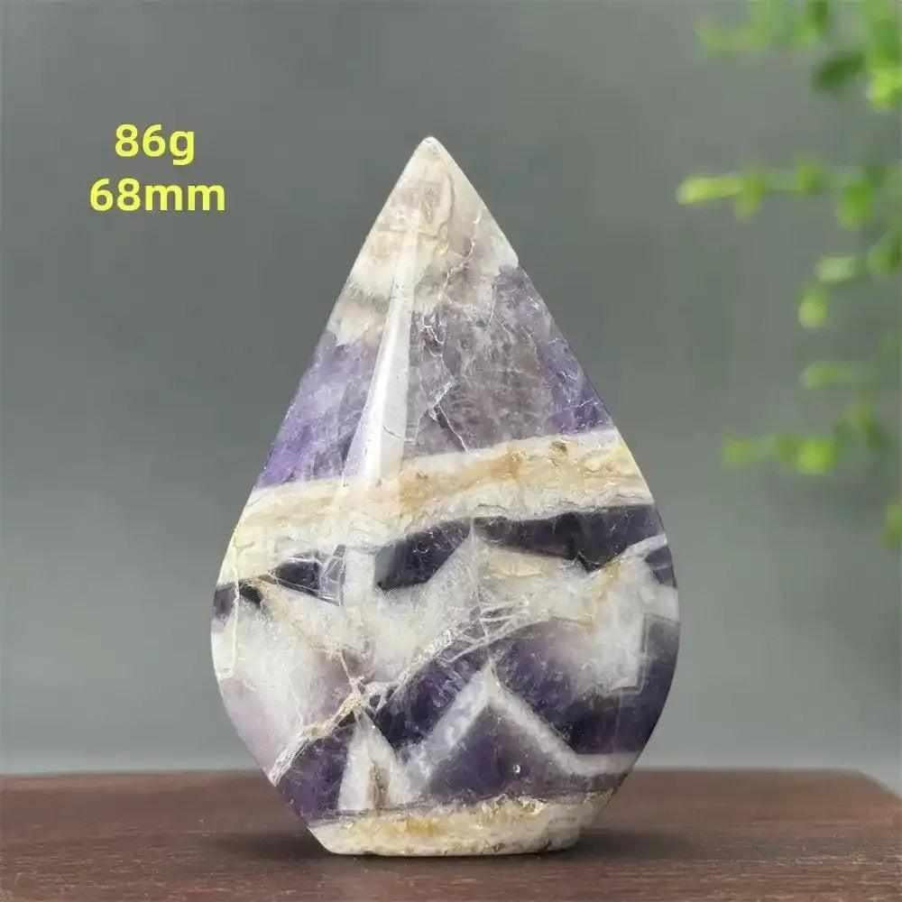 Fantasy Amethyst torch freeform with layered purple and white quartz, perfect for meditation and Crown chakra healing.