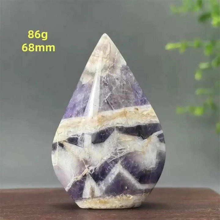 Fantasy Amethyst torch freeform with layered purple and white quartz, perfect for meditation and Crown chakra healing.