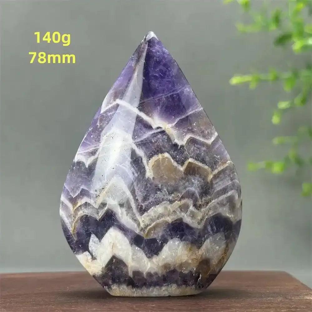 Fantasy Amethyst torch freeform featuring layered purple and white quartz for Crown and Third Eye chakra healing.