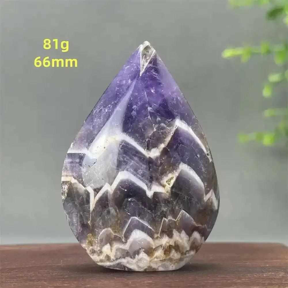 Fantasy Amethyst torch freeform featuring layered purple and white quartz for calming Crown and Third Eye chakra energy.