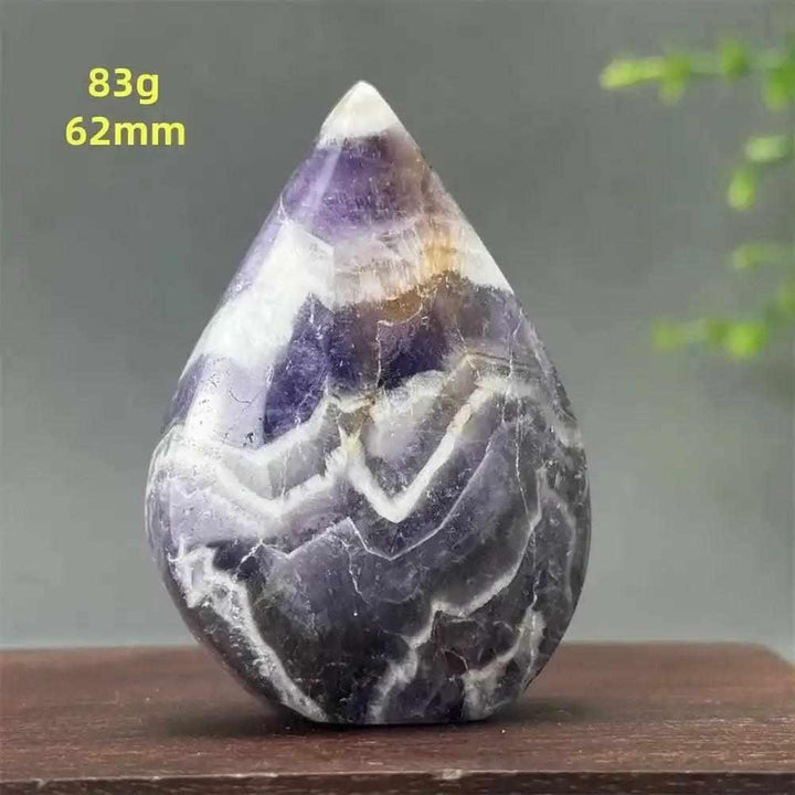 Fantasy Amethyst torch freeform with layered purple and white quartz, perfect for Crown Chakra meditation and calm.