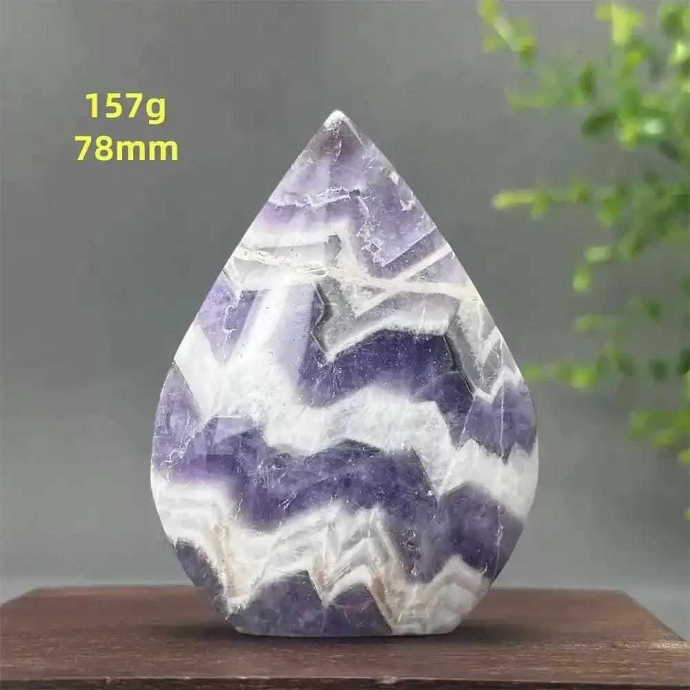 Fantasy Amethyst torch freeform featuring layered purple amethyst and white quartz for calm, intuition, and chakra healing.