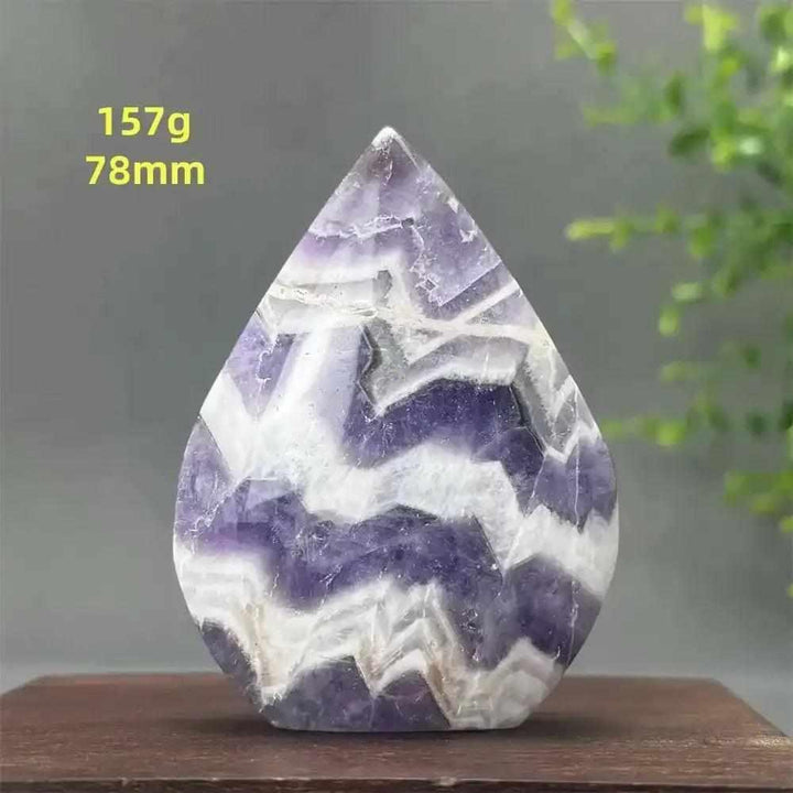 Fantasy Amethyst torch freeform featuring layered purple amethyst and white quartz for calm, intuition, and chakra healing.