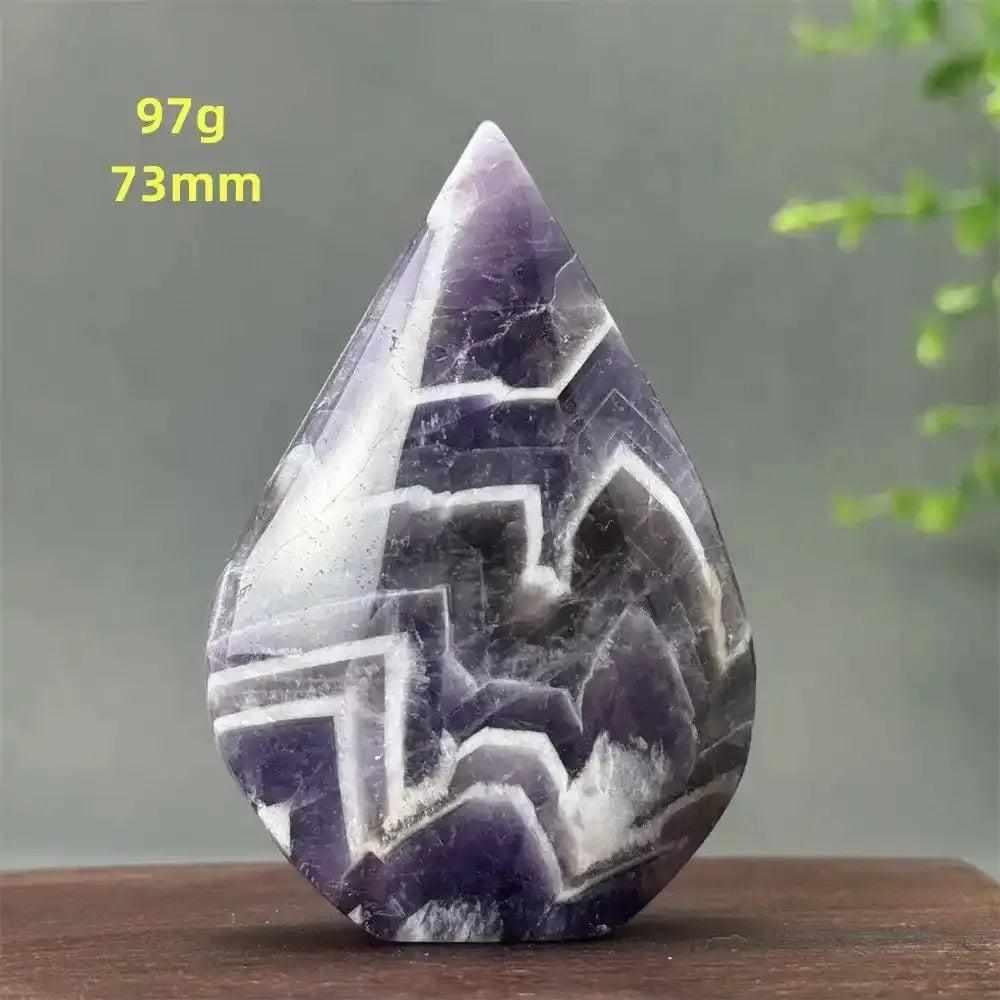 Fantasy Amethyst torch freeform featuring layered purple and white quartz for Crown Chakra meditation and calm.