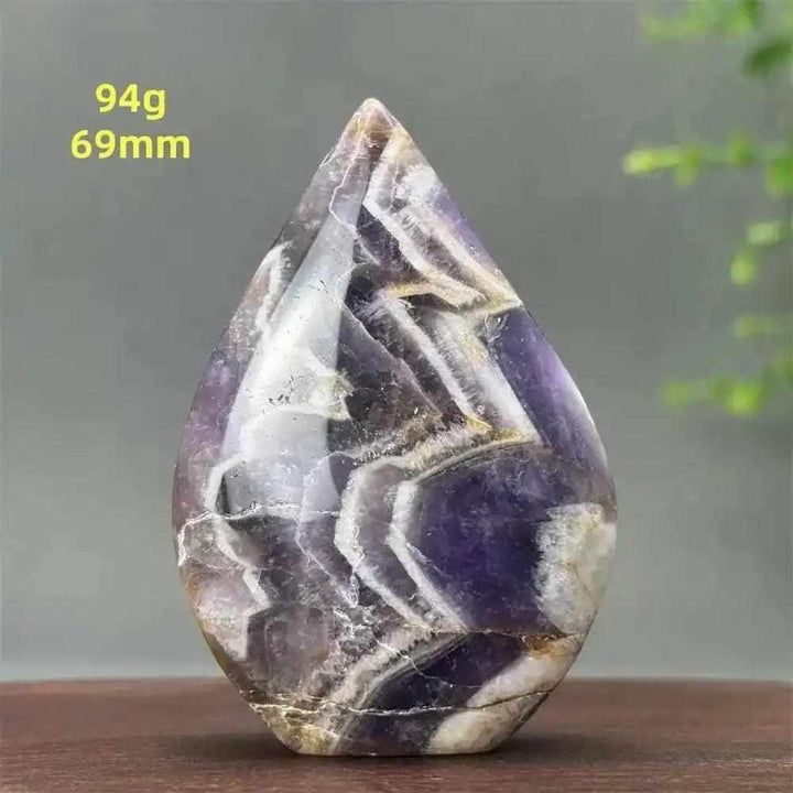 Fantasy Amethyst torch freeform featuring layered purple and white quartz, perfect for Crown Chakra meditation and calm.