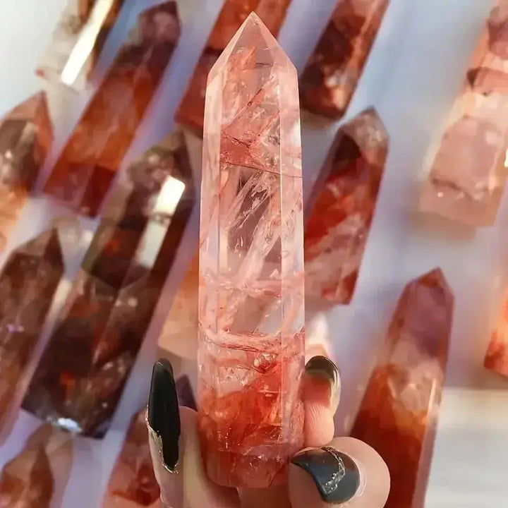 Fire Quartz Crystal Tower Home Energy Meditation-Towers-Ali-Fire Quartz-60-80mm-Crystal Destiny