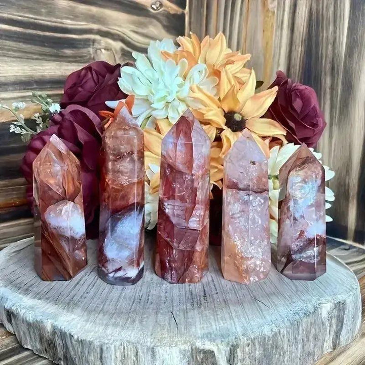 Fire Quartz Crystal Tower Home Energy Meditation