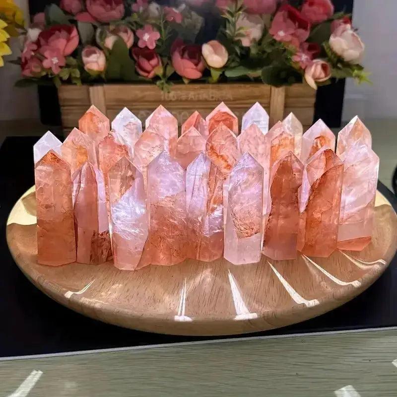 Fire Quartz Crystal Tower Home Energy Meditation