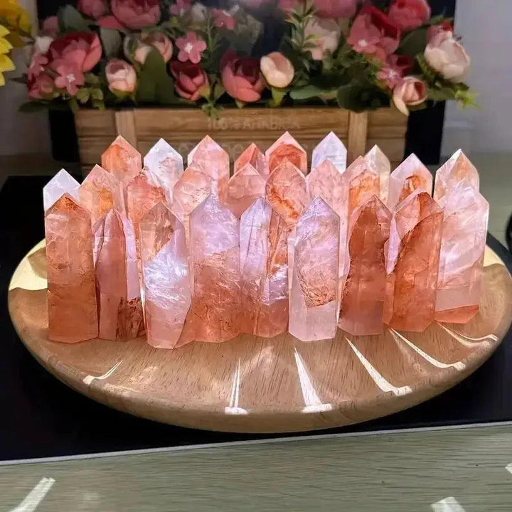 Fire Quartz Crystal Tower Home Energy Meditation