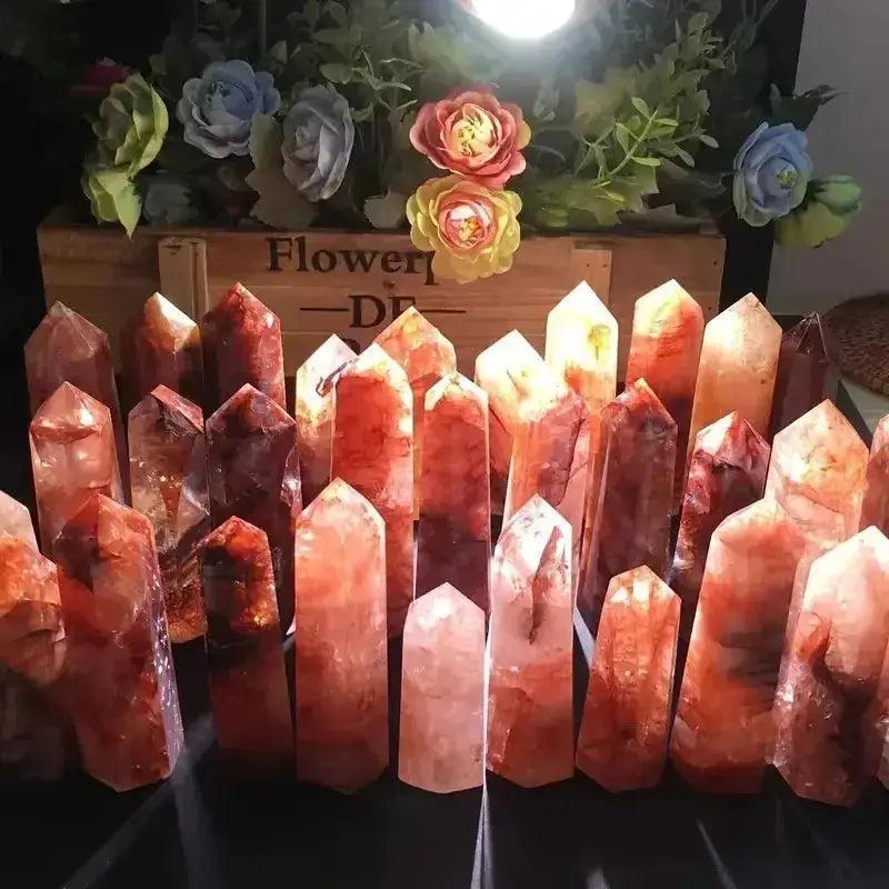 Fire Quartz Crystal Tower Home Energy Meditation