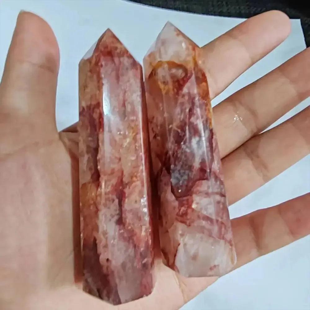 Fire Quartz Crystal Tower with Hematoid Inclusions
