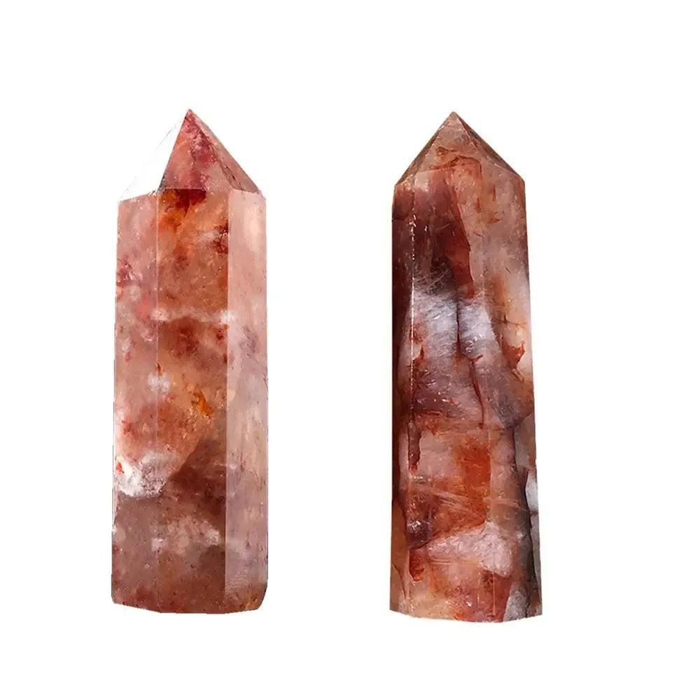 Fire Quartz Crystal Tower with Hematoid Inclusions