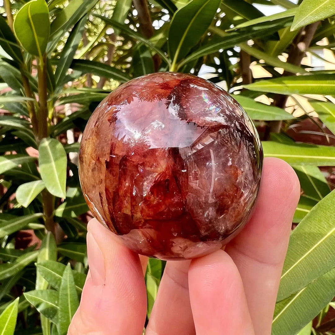 Fire Quartz Hematoid Sphere-Spheres-Ali-Hematoid Quartz-40-50mm-Crystal Destiny